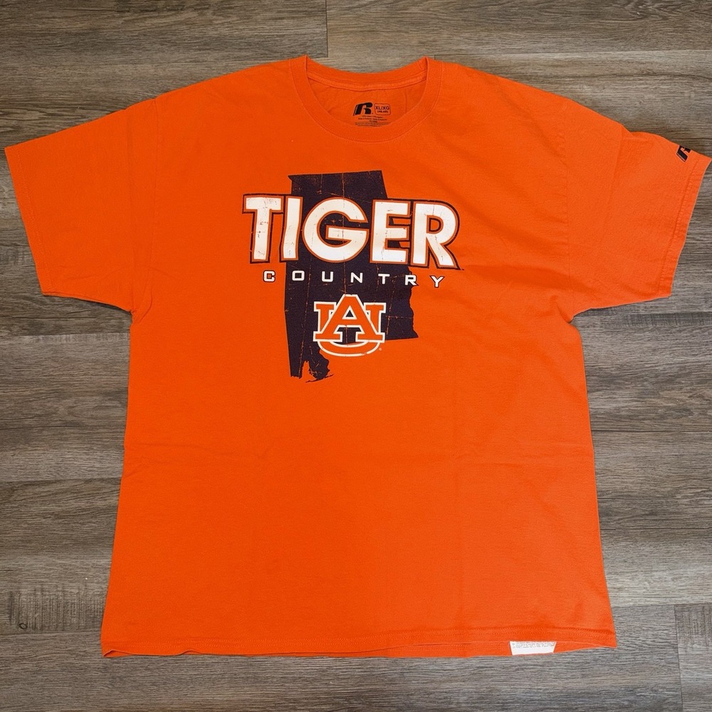 Auburn Tigers Tiger Country Orange Shirt Extra Large Russell Athletic NCAA